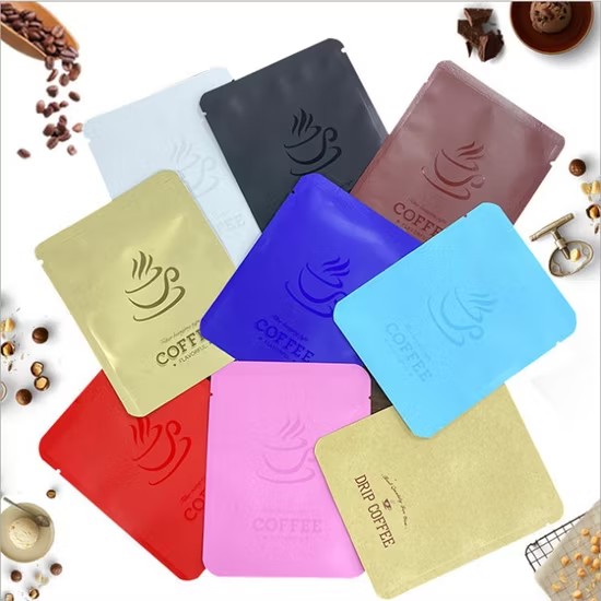 Matte Aluminum Foil Hanging Ear Coffee Filter Envelope Bags